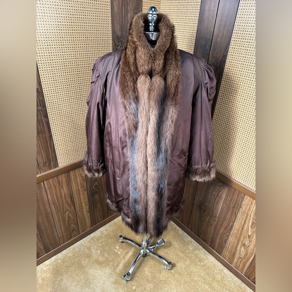 STUNNING VINTAGE FISHER SABLE FUR COAT JACKET STROLLER LARGE - Picture 6 of 11